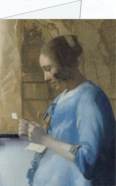 Vermeer van Delft Jan; Briefleserin in Blau (Ausschnitt) , ca. 1663