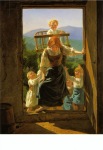 Waldmüller Ferdinand Georg; Heimkehrende Mutter mit zwei Kindern , 1863