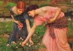 Waterhouse John William; Pflücke die Rosenknospen so lange sie blühen (Ausschnitt) , 1909