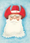 Zimmermann Jörn; Weihnachtscartoon - Cowboy - blau Hintergrund